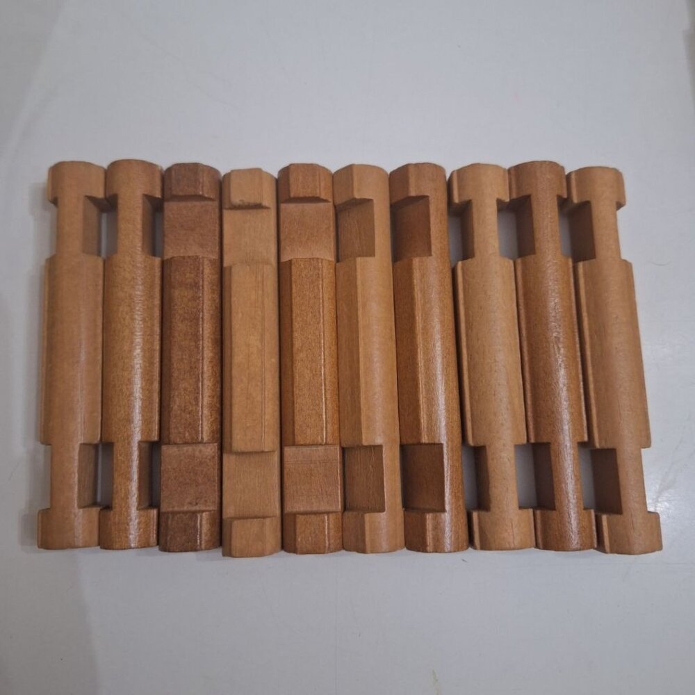 Lincoln Logs Wooden Round‎ Replacement Pieces 2 Notch 4.5 Inch Short Light Brown